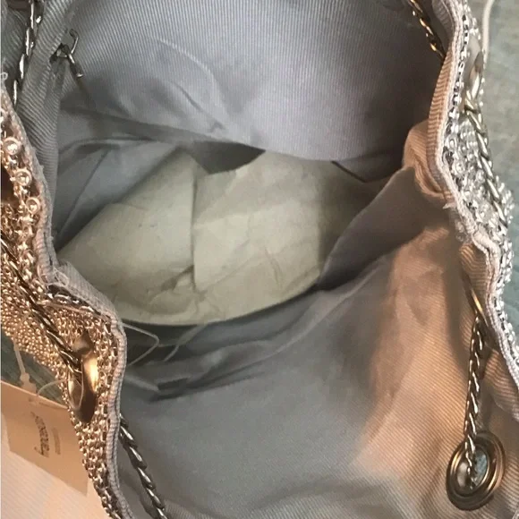 Francesca's Collections Rhinestone Silver Chain Bag. - Picture 7 of 8
